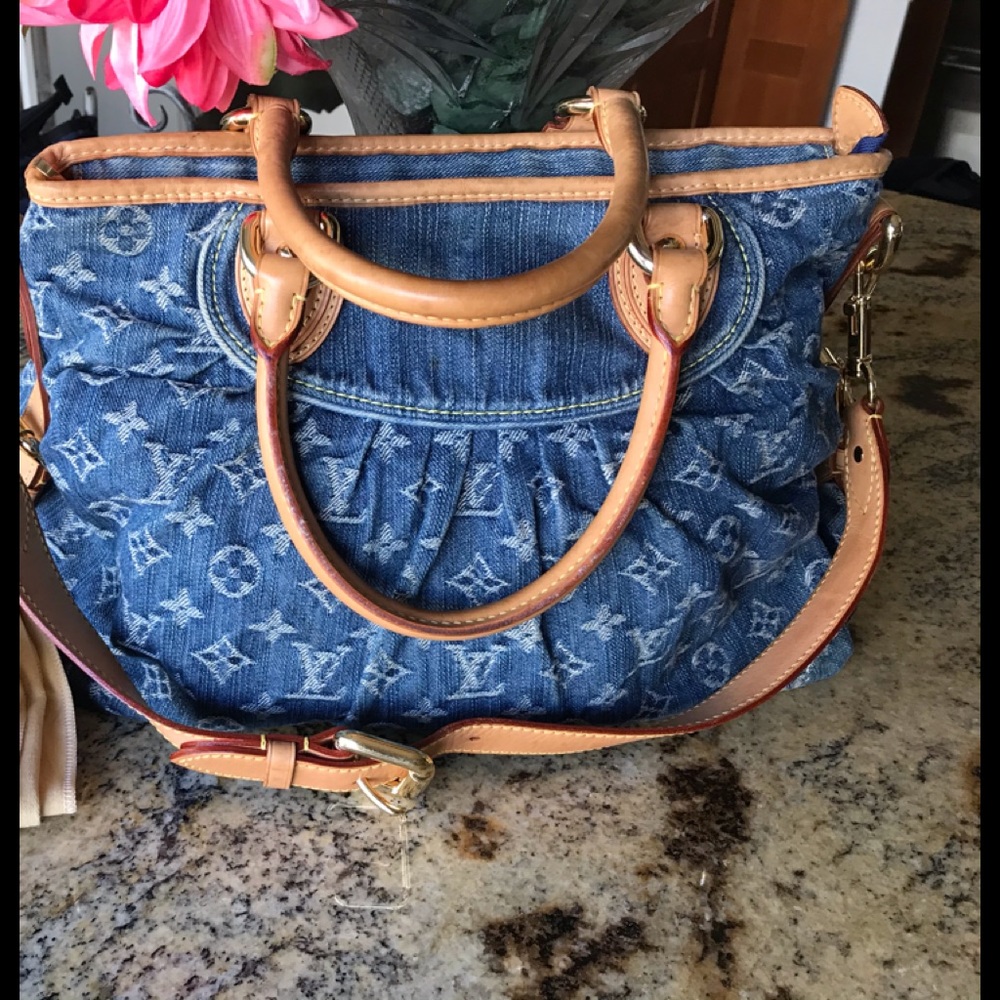 Authentic LOUIS VUITTON MM CABBY denim bag